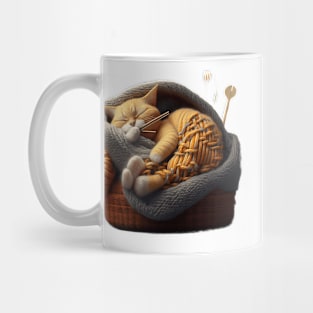 Sleepy Kitty Cat Knitten Kitten Mug